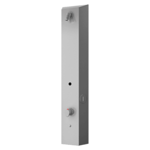Sanela - Nerezový sprchový nástenný žetónový panel s termostatickým ventilom, 24 V DC vyobraziť
