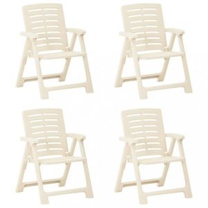 Skladacia záhradná stolička 4 ks plast Dekorhome Biela vyobraziť