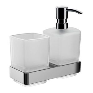Emco Loft - Pohár a dávkovač mydla s držiakom, chróm 053100100 vyobraziť