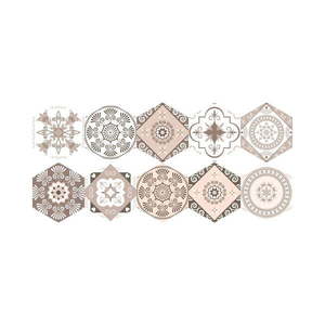 Sada 10 samolepiek na podlahu Ambiance Floor Stickers Hexagons Cornalina, 40 × 90 cm vyobraziť