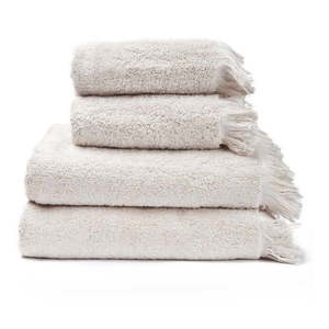 Súprava 2 krémovobielych uterákov a 2 osušiek zo 100% bavlny Bonami Selection, 50 × 90 + 70 × 140 cm vyobraziť