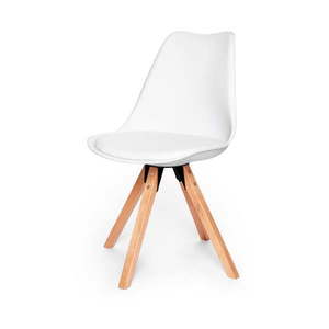 Súprava 2 bielych stoličiek s podnožou z bukového dreva Bonami Essentials Gina vyobraziť