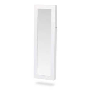 Biela nástenná šperkovnica na dvere so zrkadlom Bonami Essentials Bien vyobraziť