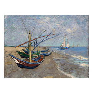 Reprodukcia obrazu Vincenta van Gogha - Fishing Boats on the Beach at Les Saintes-Maries-de la Mer, 40 × 30 cm vyobraziť