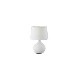 Biela stolová lampa z keramiky a tkaniny Trio Martin, výška 29 cm vyobraziť