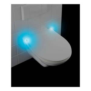 Biele WC sedadlo S LED svetlami a jednoduchým zatváraním Wenko Gubbio, 44 x 36, 8 cm vyobraziť