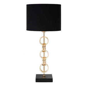 Stolová lampa v čierno-zlatej farbe Mauro Ferretti Glam Rings, výška 54, 5 cm vyobraziť