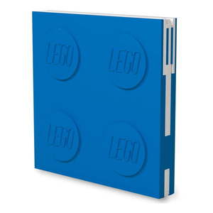 Modrý štvorcový zápisník s gélovým perom LEGO®, 15, 9 x 15, 9 cm vyobraziť