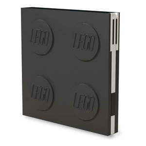 Čierny štvorcový zápisník s gélovým perom LEGO®, 15, 9 x 15, 9 cm vyobraziť