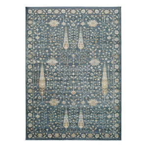 Modrý koberec z viskózy Universal Vintage Flowers, 160 x 230 cm vyobraziť