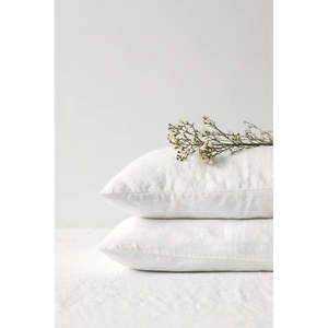 Biela ľanová obliečka na vankúš Linen Tales, 70 x 90 cm vyobraziť