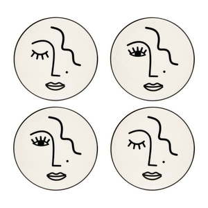 Súprava 4 porcelánových táciek Sass & Belle Abstract Face vyobraziť