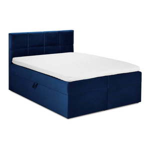 Modrá zamatová dvojlôžková posteľ Mazzini Beds Mimicry, 200 x 200 cm vyobraziť
