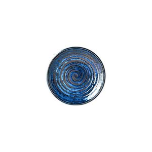 Modrý keramický tanier Mij Copper Swirl, ø 20 cm vyobraziť