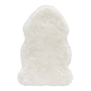 Biela umelá kožušina Mint Rugs Uni Soft, 60 x 90 cm vyobraziť