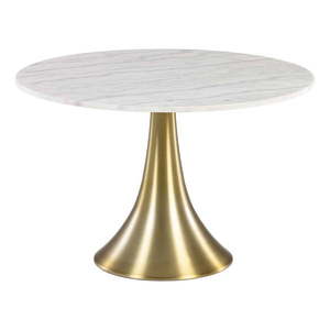 Biely okrúhly jedálenský stôl v mramorovom dekore Kave Home, ø 120 cm vyobraziť