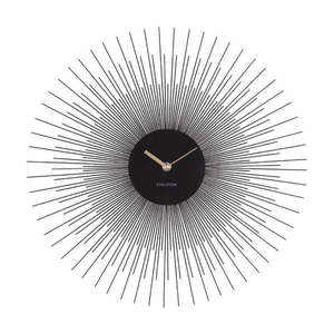 Čierne nástenné hodiny Karlsson Peony, ø 45 cm vyobraziť