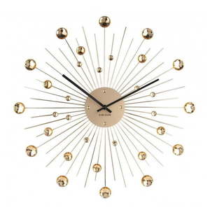 Nástenné hodiny z krištáľu zlatej farby Karlsson Sunburst vyobraziť