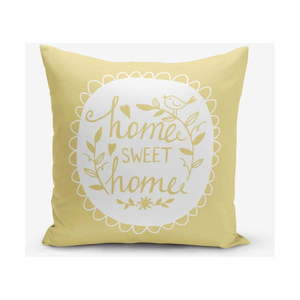 Žltá obliečka na vankúš Minimalist Cushion Covers Home Sweet Home, 45 × 45 cm vyobraziť