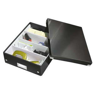 Čierny kartónový úložný box s vekom 28x37x10 cm Click&Store – Leitz vyobraziť