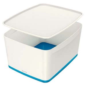 Bielo-modrý plastový úložný box s vekom 32x38.5x20 cm MyBox – Leitz vyobraziť
