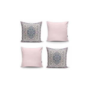 Súprava 4 dekoratívnych obliečok na vankúše Minimalist Cushion Covers Pink Ethnic, 45 x 45 cm vyobraziť