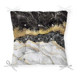 Sedák na stoličku Minimalist Cushion Covers Black Gold Marble, 40 x 40 cm vyobraziť