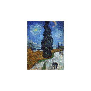 Reprodukcia obrazu Vincent van Gogh - Country Road in Provence by Night, 60 x 45 cm vyobraziť