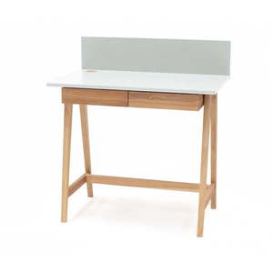 Biely písací stôl s podnožím z jaseňového dreva Ragaba Luka, dĺžka 85 cm vyobraziť