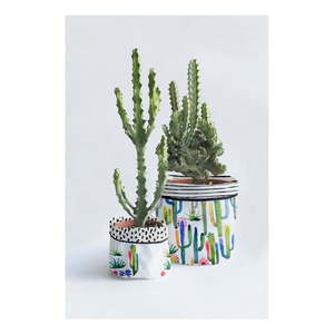 Súprava 2 textilných kvetináčov Surdic Watercolor Cactus vyobraziť