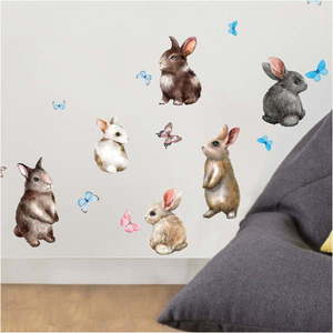 Nástenné detské samolepky Ambiance Baby Rabbits vyobraziť