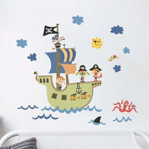 Nástenné detské samolepky Ambiance Pirate Ship vyobraziť