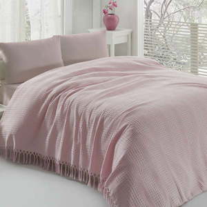 Ľahká bavlnená prikrývka cez posteľ Pique Powder, 220 × 240 cm vyobraziť