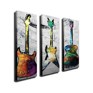 3-dielny nástenný obraz na plátne Guitars vyobraziť