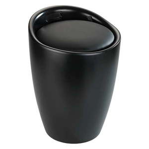 Čierna kúpeľňová stolička s vyberateľným košom na bielizeň Wenko Candy vyobraziť