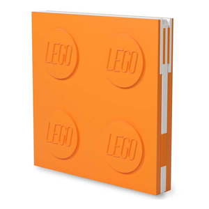 Oranžový štvorcový zápisník s gélovým perom LEGO®, 15, 9 x 15, 9 cm vyobraziť