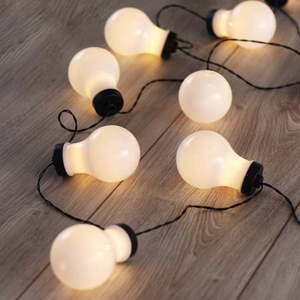Čierna LED svetelná reťaz v tvare žiaroviek DecoKing Bulb, 10 svetielok, dĺžka 2, 2 m vyobraziť