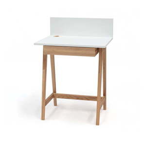 Biely písací stôl s podnožím z jaseňového dreva Ragaba Luka, dĺžka 65 cm vyobraziť