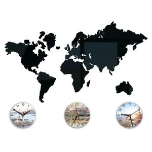 Moderné nástenné hodiny WORLD MAP (nalepovacie hodiny na stenu) vyobraziť