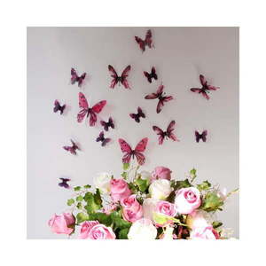 Sada 18 ružových adhezívnych 3D samolepiek Ambiance Butterflies vyobraziť