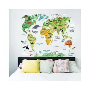 Nástenná detská samolepka Ambiance World Map, 73 × 95 cm vyobraziť