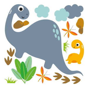 Nástenné detské samolepky Ambiance Cute Dinosaurus Stickers vyobraziť