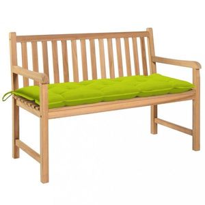 Záhradná lavica s poduškou 120 cm Dekorhome Zelená vyobraziť