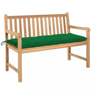 Záhradná lavica s poduškou 120 cm Dekorhome Tmavo zelená vyobraziť