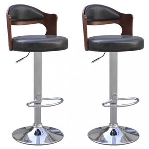 Barové stoličky 2 ks umelá koža / drevo / kov Dekorhome Čierna vyobraziť