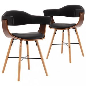 Jedálenská stolička 2 ks ohýbané drevo / umelá koža Dekorhome Čierna / hnedá vyobraziť