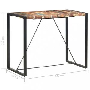 Barový stôl hnedá / čierna Dekorhome 140x70x110 cm vyobraziť