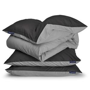 Sleepwise Soft Wonder-Edition, posteľná bielizeň, tmavosivá/svetlosivá, 155 x 200 cm, 80 x 80 cm vyobraziť