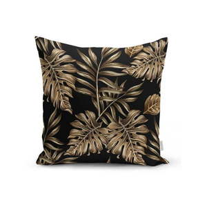 Obliečka na vankúš Minimalist Cushion Covers Golden Leafes With Black BG, 45 x 45 cm vyobraziť