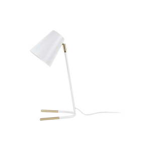 Biela stolová lampa s detailmi v zlatej farbe Leitmotiv Noble vyobraziť